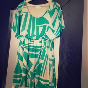 Green and nude summer dress